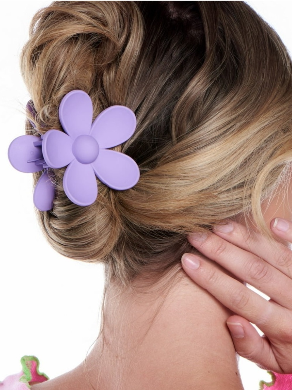 Lavender Flower Hair Claw Clip